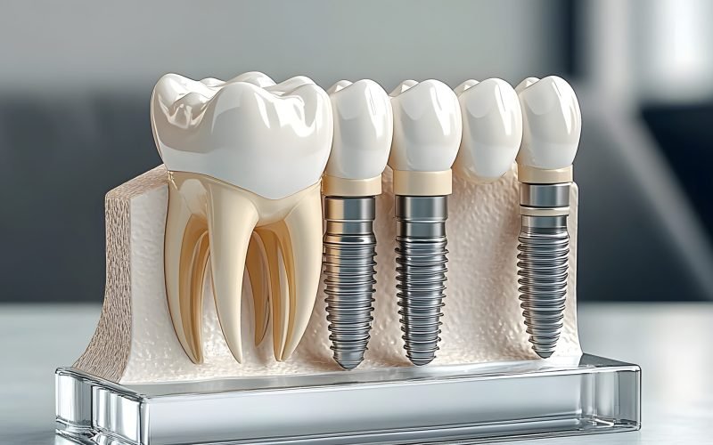 Realistic Dental Implant Model with Natural Teeth Showing Oral Health Practices and Treatment Options for Restorative Dentistry and Aesthetic Procedures Realistic Dental Implant Model with Natural Teeth Showing Oral Health Practices and Treatment Options for Restorative Dentistry and Aesthetic Procedures